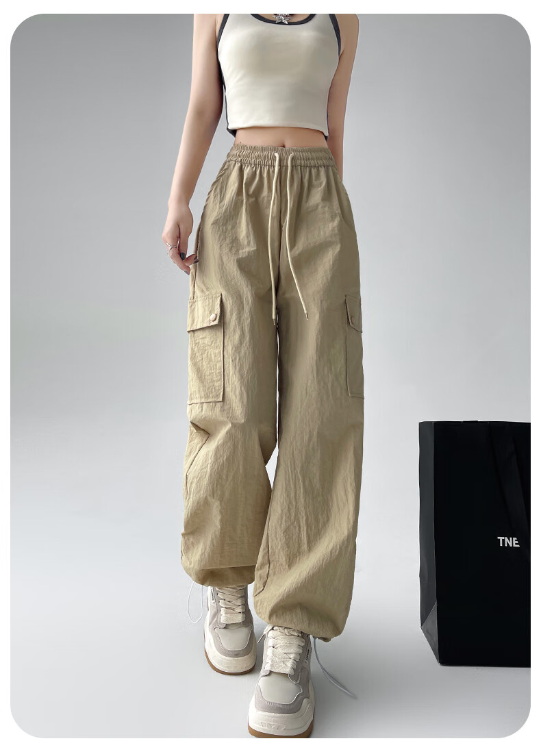 Langsha Women's Workwear Pants Spring Summer 2026 High Waist Wide Leg Sports Pants Slimming Outdoor Commuter Casual Trousers for Women 17
