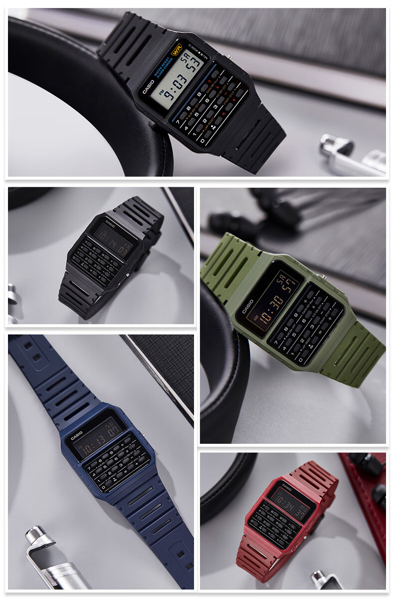 CASIO Watch for Men, Small Square Design, Popular among "Desperate Housewives" Fans And Students, Electronic Calculator Watch for Men And Women, Model CA-53W 12