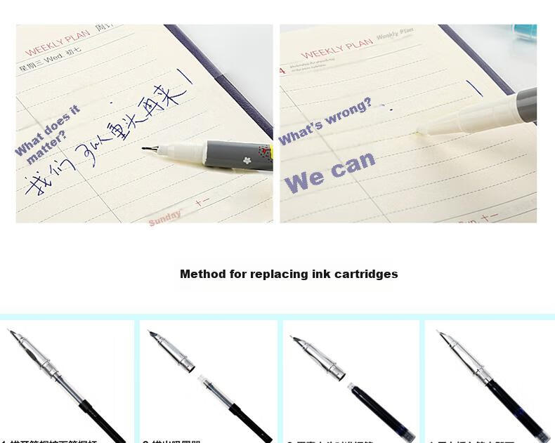 Yongsheng School Opening Gift Fountain Pen Soft Rubber Grip Posture Correction for Third Grade Elementary Students Beginner Handwriting Practice Dark Nib Replaceable Ink Cartridge 3042A Morandi Color 12 Pens Per Box 13