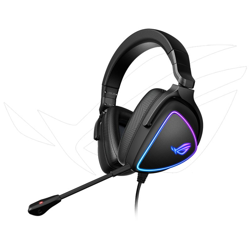 ROG Spherical Gaming Headset Over-Ear Headphones with 7.1 Surround Sound, Wired No-Lag USB/Type-C Switch Headphones, AI Noise-Cancelling Microphone, Compatible with Tri-Band Actio