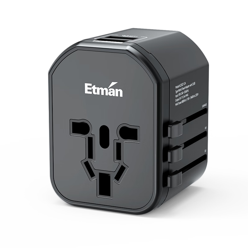 Etman Dual USB Global Universal Adapter/multi-Country Travel Socket Converter/international Power Adapter/euromegamark Hong Kong Macau Japa