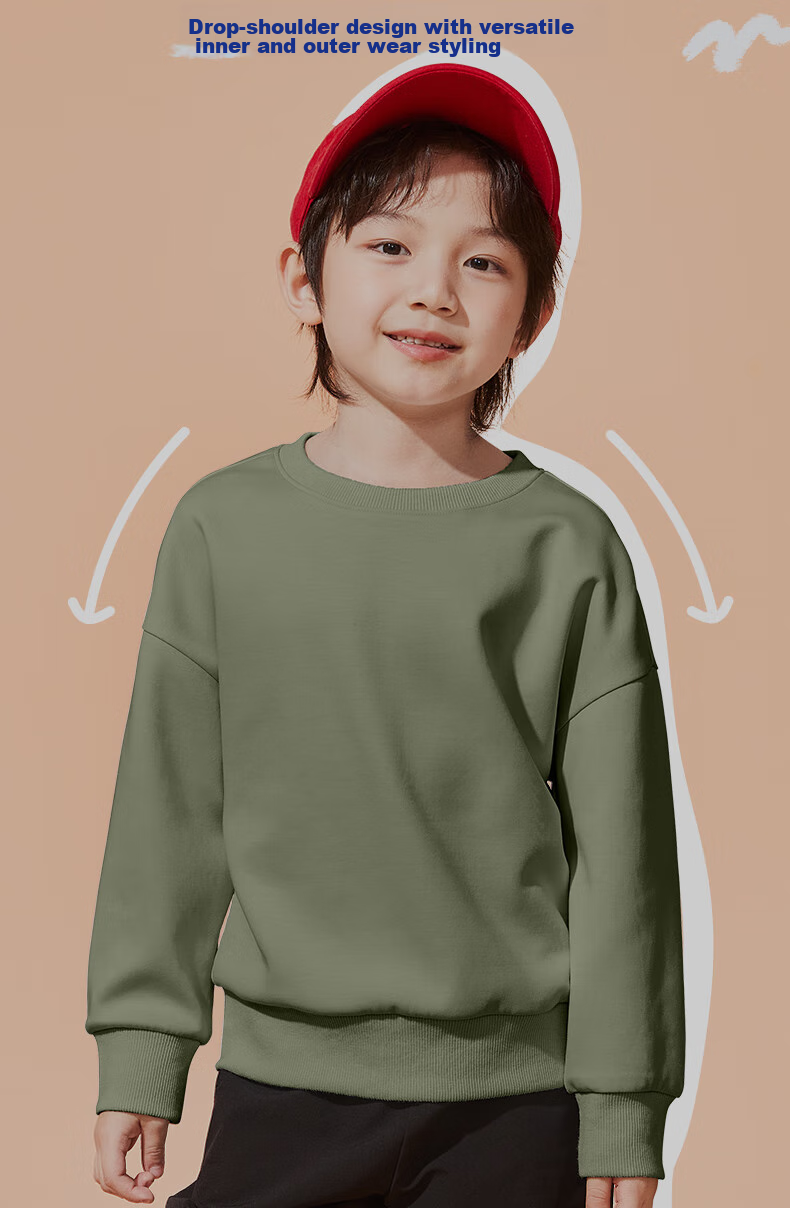 Baleno Boys' Sweatshirt, Spring And Autumn 2026 Style, for Older Children, Trendy Round Neck Long Sleeve, Kids' Casual Sports Top, Thi 5