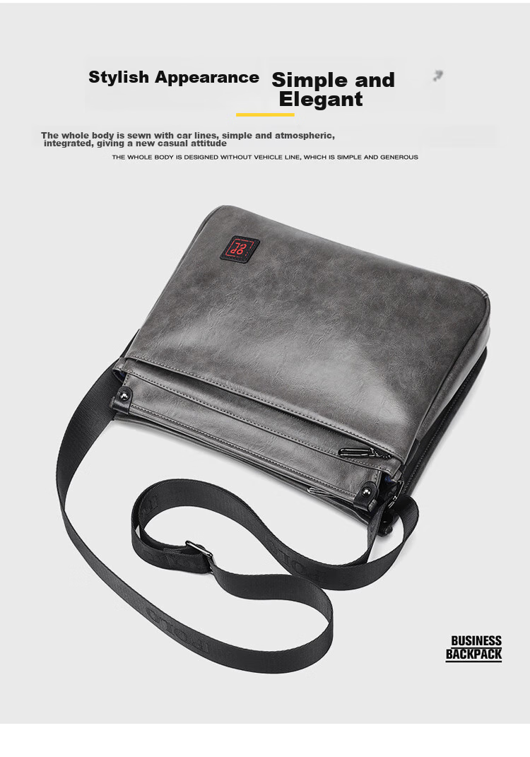 POLO Shoulder Bag for Men, Business Crossbody Bag, Casual Phone Bag, IPad Bag, Horizontal Style Sports Messenger Bag for Me 5
