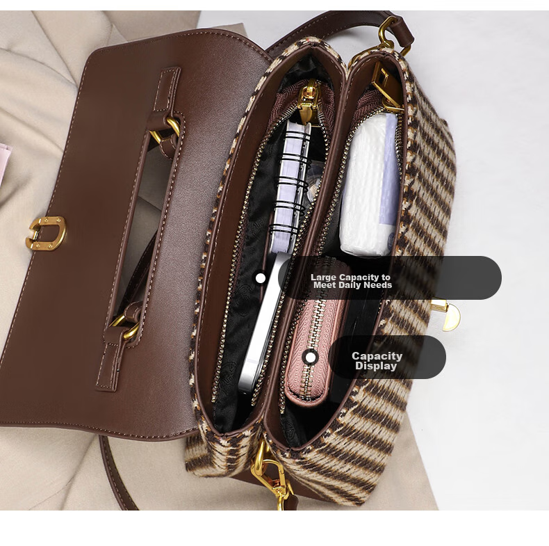 Aiqinghai Handbag, Women's Shoulder Bag, Crossbody Bag, Tote Bag, Light Luxury Brand, Commuter Gift, Practical Present for Mother's Day 6