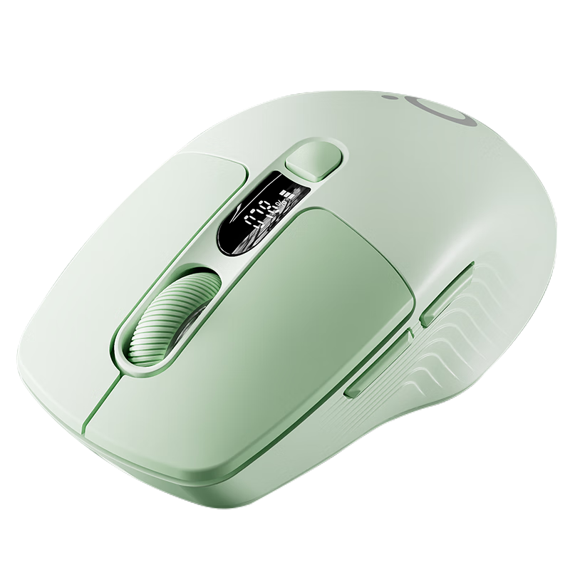 EWEADN Q1 Wireless Mouse Bluetooth Dual-Mode Rechargeable Screen Display Low-Noise Ergonomic Mouse for Men And Women, Compact Portable High-Aesthetic Computer Laptop IPad Universal Ergonomic Design Matcha Color