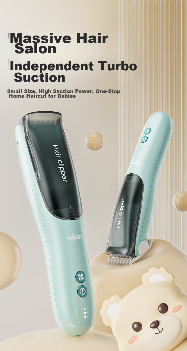 Yijan Automatic Hair Suction Baby Hair Clipper, Quiet Children's Hair Trimmer, Infant Hair Cutter, Newborn Hair Cutting Electric Shaver 1