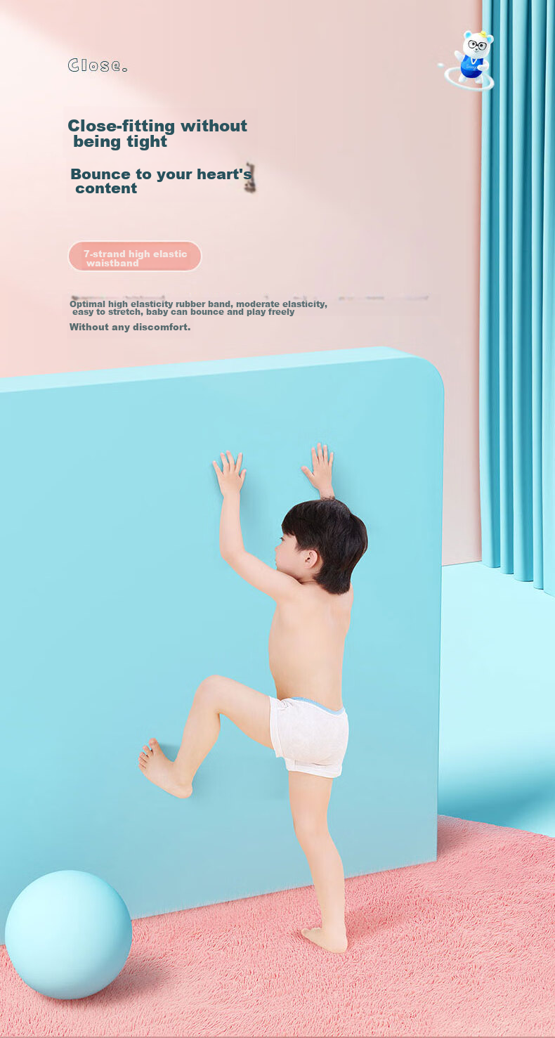 Freego Children's Disposable Underwear, Pure Cotton Sterilized Travel-Ready Baby Boxer Briefs, 4 Pairs Girls' Boyshorts S 9