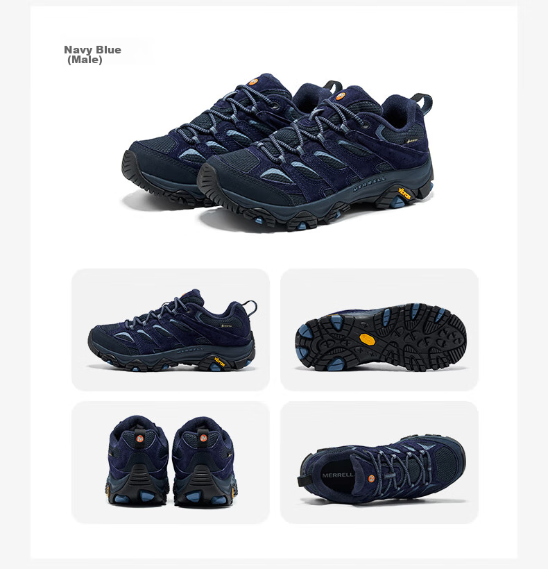 Merrell MOAB3 GTX Hiking Shoes, Outdoor Waterproof Sports Climbing Shoes for Men, Vibram Outsole, Non-Slip Breathable Winter Shoes, Size 42 20