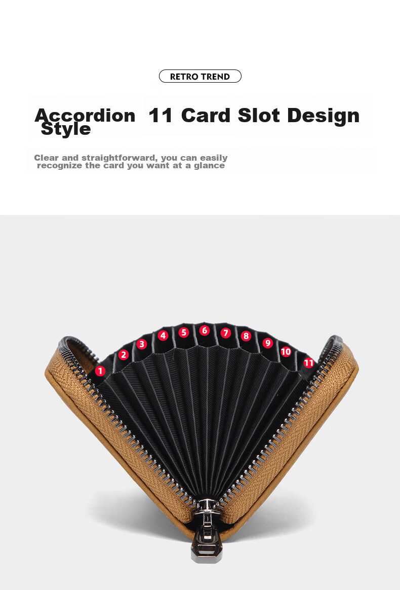 V.NINE Card Holder for Men with Multiple Card Slots, Bank Card Holder, ID Holder, Horizontal Coin Purse, Men's Valentine's Day Gift Box Set 9