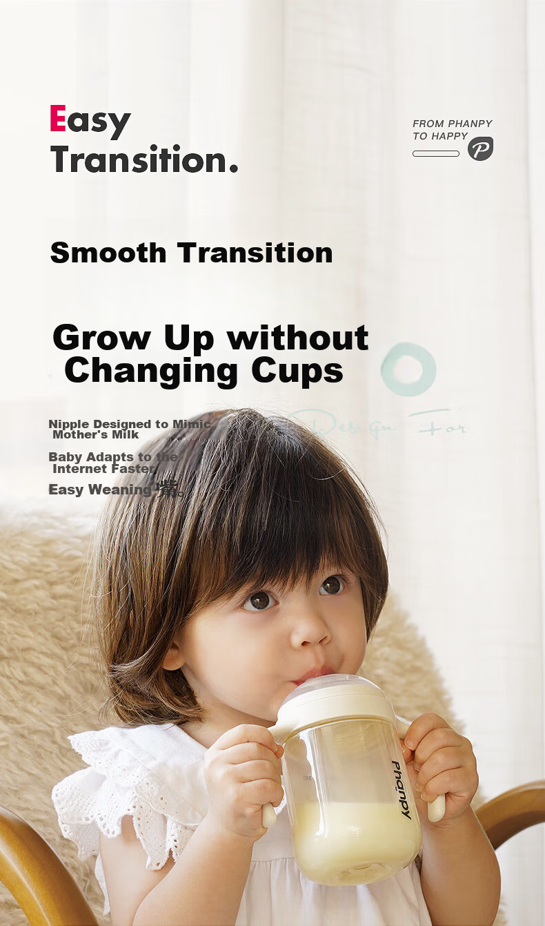 Xiaoyaxiang Straw Baby Bottle Direct Drinking Cup 1-3 Years Old Toddler PPSU with Gravity Ball Handle Children's Water Cup 300ml 6