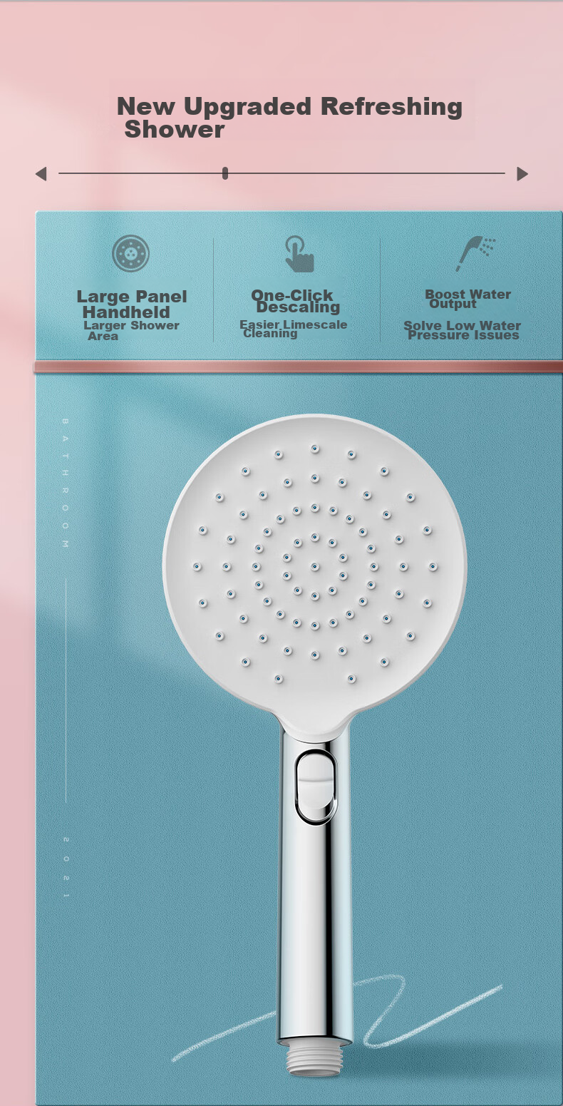 ARROW Self-Cleaning Pressure-Boosting Handheld Shower Head AE5893CP 3