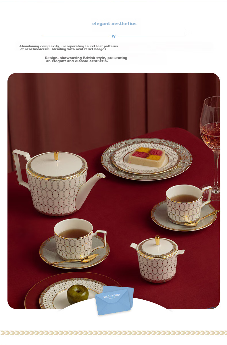 Wedgwood Mid-Autumn Festival Gift, Golden Powder Years Midnight Blue, 2 Cups And 2 Plates, Bone China Coffee Cups And Saucers, Afternoon Tea, Aesthetically Pleasing Coffee Cups 6