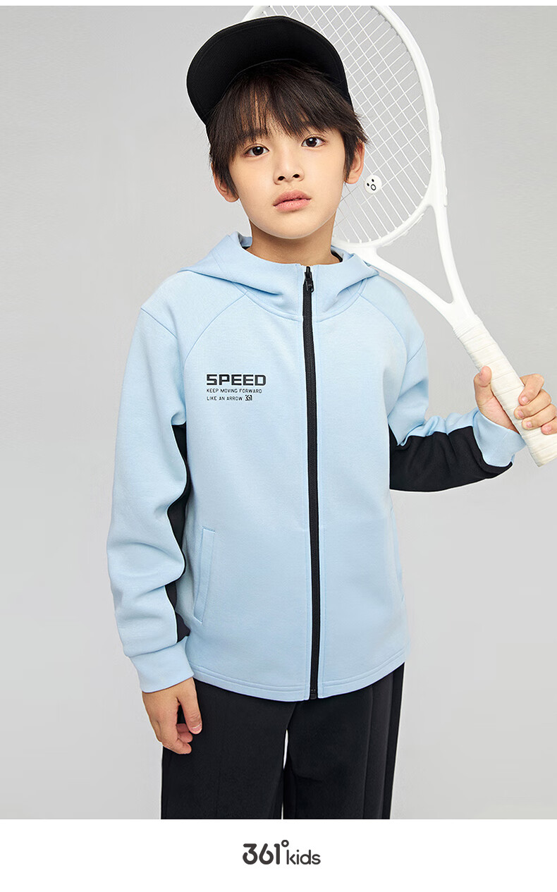 361° Children's Clothing, Boys' Hooded Knit Sports Jacket for Spring And Autumn, Orange, Size 150 6