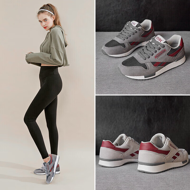 ZHR Women's Casual Shoes, Selected Cowhide Comfortable Versatile Women's Shoes, Classic INS Trendy Color-Block Sneakers for Women, Korean-Style Fashionable Lightweight Breathable Shoes for Women, AK60, Dark Gray, Size 38