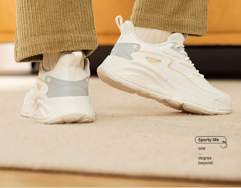 361° Women's Sports Shoes, Autumn Leather Upper, Commuter Water-Resistant, Thick-Soled Casual Running Shoes for Women, 682336712-5 16