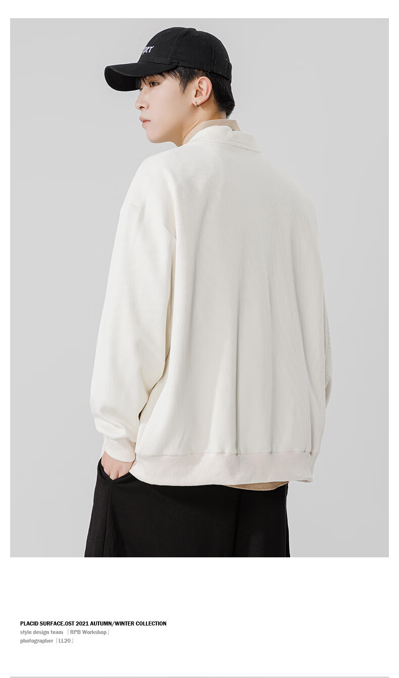 MMOPTOP Japanese-Style Solid Color Knit Sweater, Long-Sleeved Men's Spring And Autumn Vintage Loose V-Neck Cardigan MT2350 Black M 14