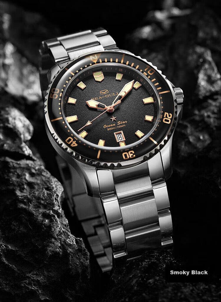 SEAGULL Men's Automatic Mechanical Watch, Ocean Pro Men's Watch Birthday Gift Diving Watch 1213 (Black 40mm) 26