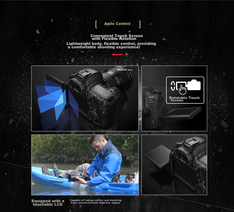 Canon [Official Flagship] 6D2 Professional Full-Frame DSLR Camera, 4K Time-Lapse Short Film, High-Definition Portrait Shooting, 6D Second Generation Canon Vintage DSLR Camera Body 7