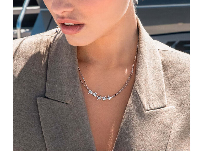 APM Monaco Meteor Double-Strand Chain Necklace Sweater Chain for Women, Luxurious High-End Collarbone Chain, Gift for Girlfriend 6