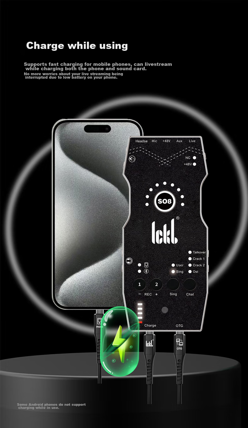 Ickb So8 Sixth Generation Sound Card Set, Mobile Phone Live Streaming, Computer Douyin Kuaishou Universal Streamer Singing, Quanmin K Song Recording, Live Streaming Equipment Complete Set, Condenser Microphone 16