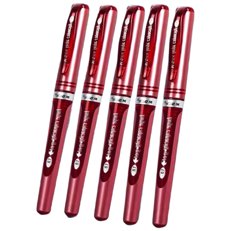 M&G Stationery Pull-Cap 1.0 Gel Pen, Student Red Pen, Carbon Ink Pen, Large Stroke Signature Pen, Business Office Bullet Tip Writing Pen, Quick-Drying Water-Based Pen, Red, 12 Pens/box, 13604C