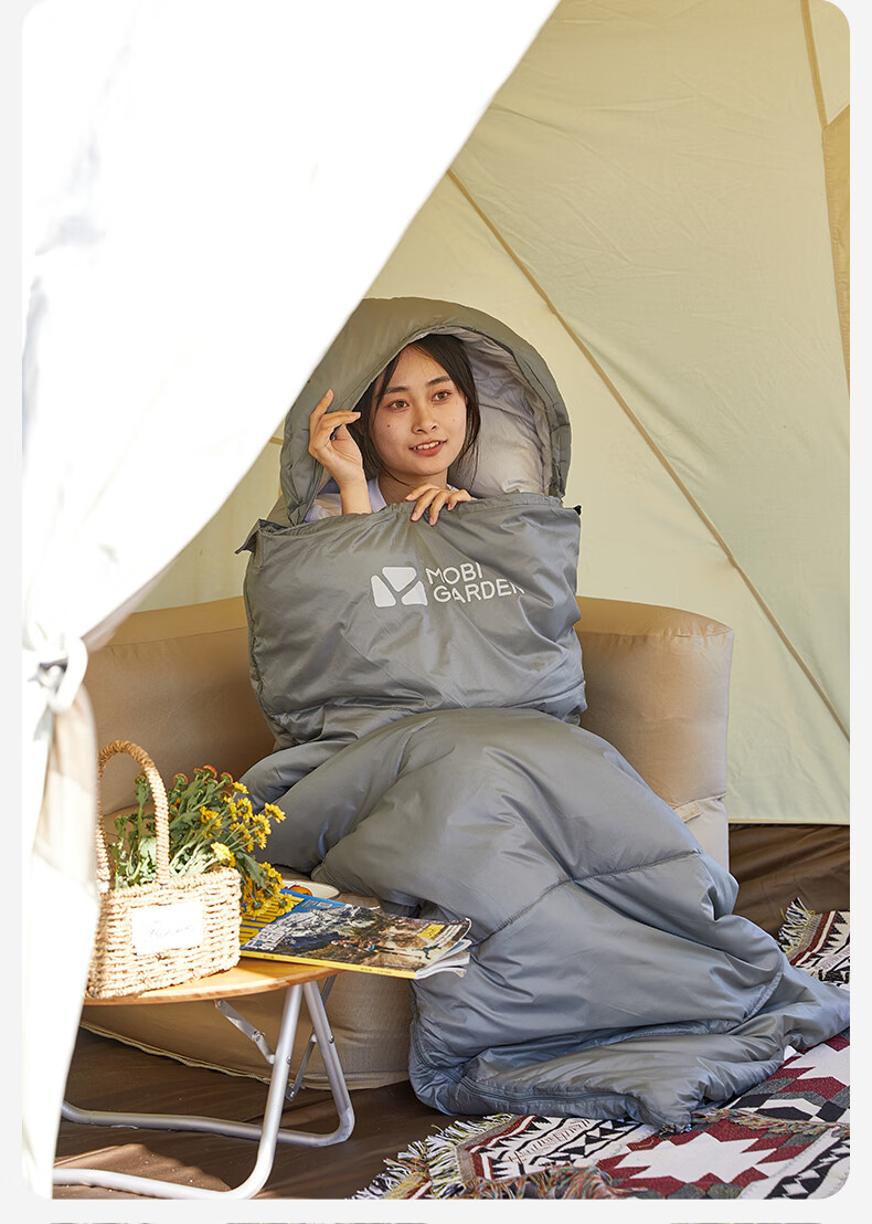 MOBIGARDEN Xiangyun Sleeping Bag 1.0 Outdoor Camping Single Warm Envelope Sleeping Bag NX25662006 Pine Green 15