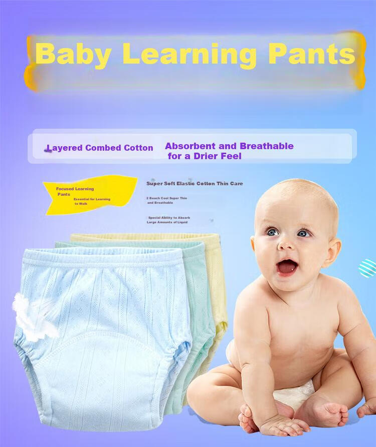 Xiqinbao Baby Diaper Pants Unisex Toilet Training Pants Waterproof Pants 3-Pack, Recommended for 14-19kg, Size 110 1