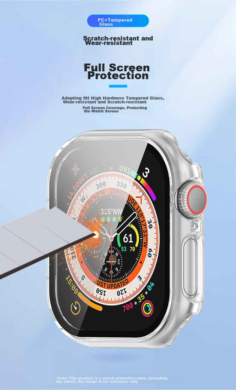 KMaxAI Compatible with Apple Watch S11 Protective Case, Tempered Glass Screen Protector, Integrated Case And Film for Apple Watch S10, IWatch S11 Protective Cover, 42mm Small Dial, Starlight 7