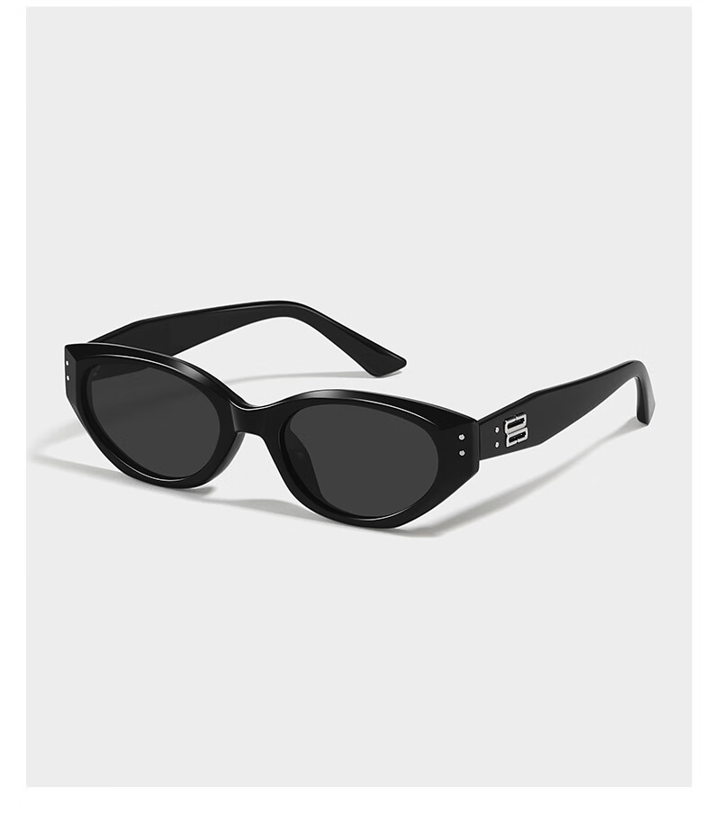LESCA LUNETIER Vintage Cat Eye UV Protection Sunglasses Wise Black [Atmospheric Stylish Look] 12