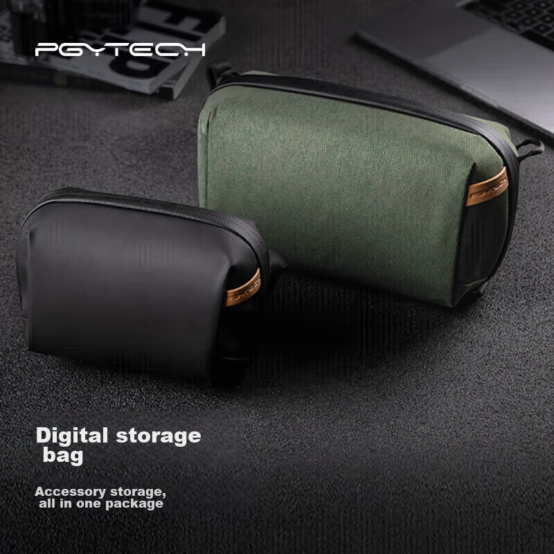 PGYTECH Digital Storage Bag Camera Accessories for GoPro Storage Hard Drive Cables Power Bank Travel Portable Storage Pouch Handheld Mini Digital Storage Bag (Twilight Black)