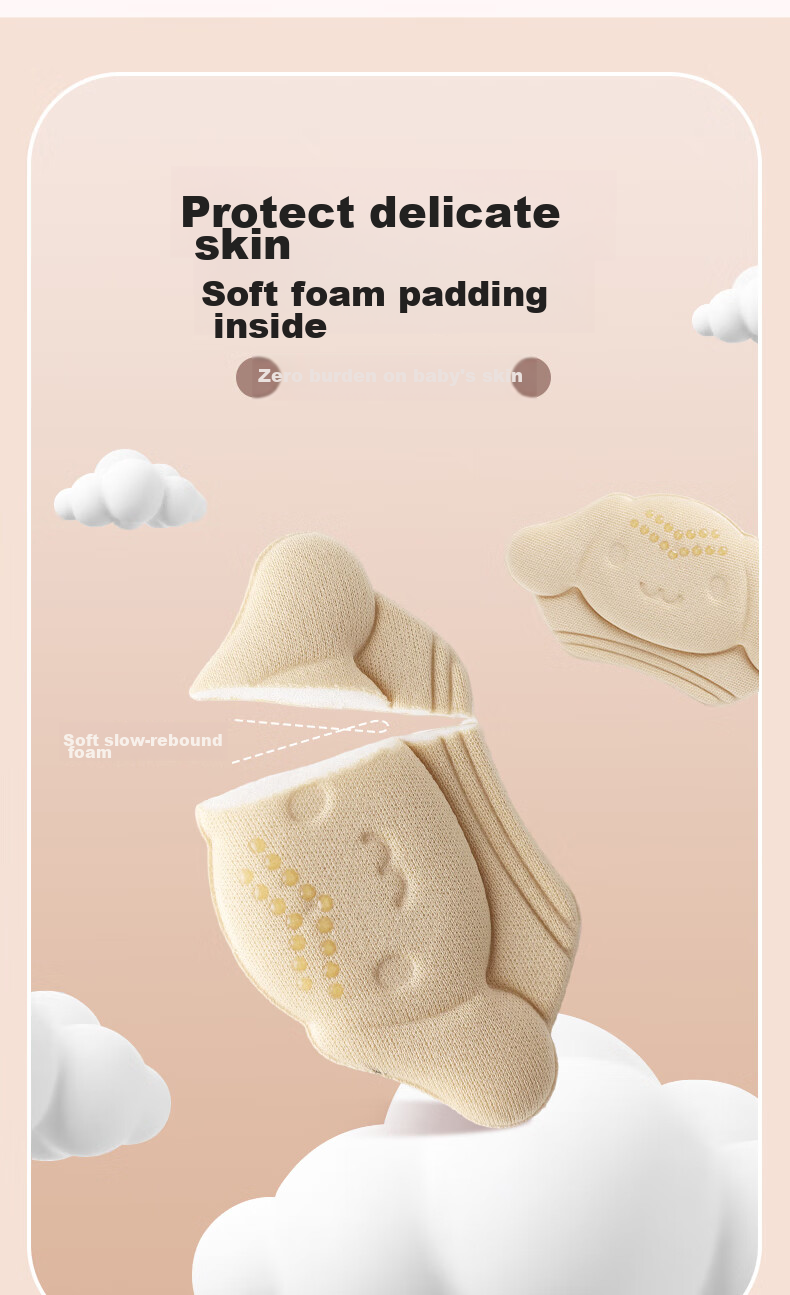 FOOTOPPO Children's Heel Grips, Anti-Friction Shoe Inserts, Shoe Size Adjuster, Heel Grip Pads for Men's Leather Shoes 7