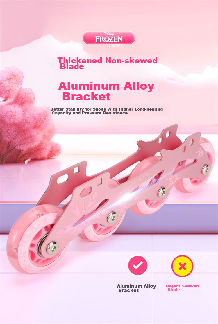 Disney Pink Ice Skates, Professional Inline Skates, Flashy Roller Skates, Gift-Giving Skate Shoes 9
