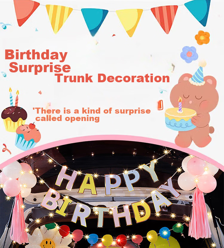 Gongxun Birthday Scene Decoration Trunk Surprise, Adult And Children's Balloons, Rainbow Trunk 1
