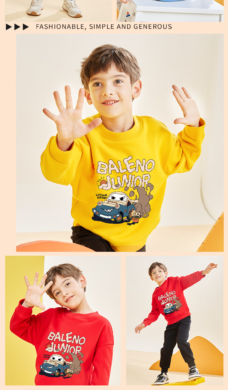 Baleno Boys' Fleece-Lined Sweatshirt, Winter Wear for Older Children, Warm Pullover Jacket, Children's Thick Casual Outerwear for Winter 14