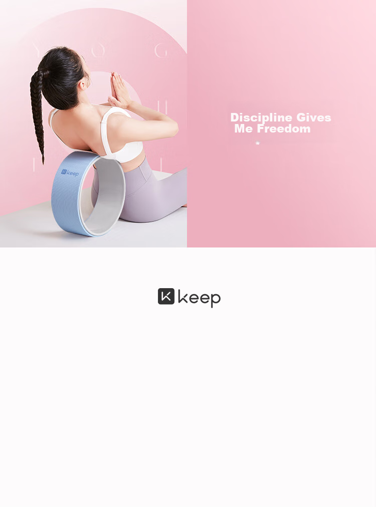 Keep Yoga Wheel, Beginner's Backbend Yoga Ring, Fitness Pilates Circle for Back Opening, High Stability Support, Pink/gray 16