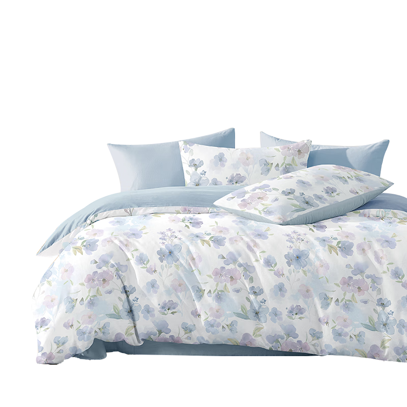 BEYOND Home Textile Pure Cotton Duvet Cover Printed All-Cotton Bedspread Single Piece Set, Duanlan 200*230cm Home Living Room
