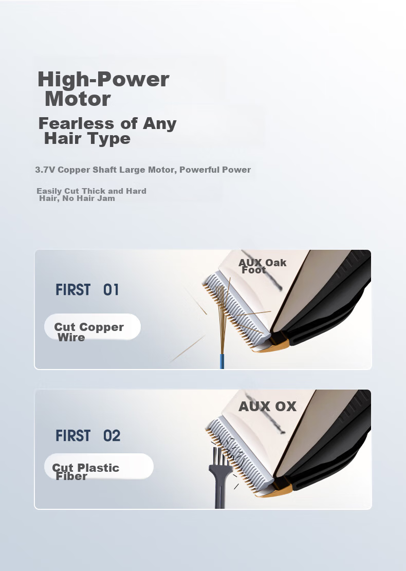 AUX Hair Clipper, Professional Electric Trimmer for Adults And Children, Baby Hair Cutting Electric Shaver, Haircutting Tool with Washable Blade Head, Suitable for Home Use 8