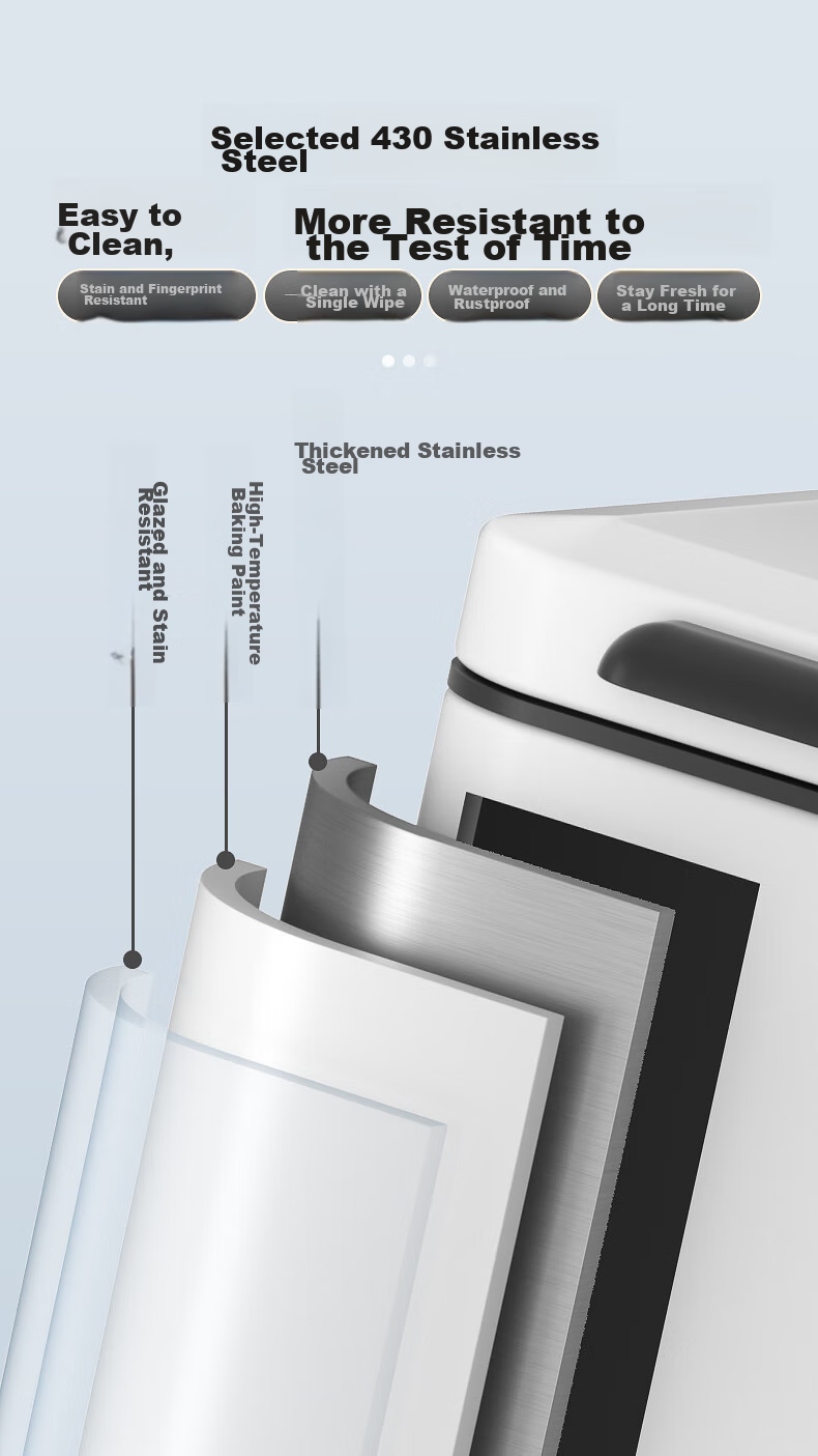 BOBO Stainless Steel Trash Can, 10L Titanium Gray, Narrow Gap Foot Pedal Toilet for Bathroom, Living Room And Kitchen, Model 8877 7