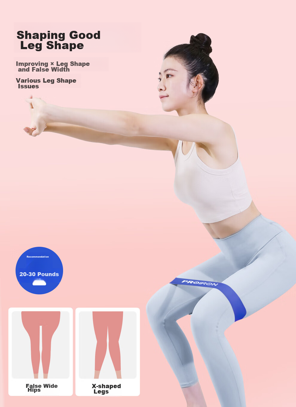 PROIRON Elastic Resistance Band Set, Yoga Band for Training, 10-50 Lbs, 5 Bands, 12-Piece Kit 8