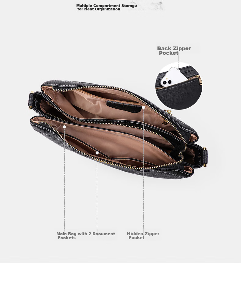 C.BANNER Top-Grain Leather Handbag, Women's Crossbody Bag, Middle-Aged Mom Underarm Bag, Brand Birthday Gift for Girlfriend on May 20 8