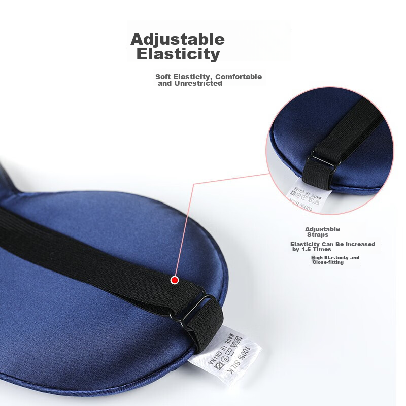 Etravel Sleep Mask, 3D Light-Blocking Adjustable Student Nap Breathable Lightweight Comfortable Travel Eye Mask, Navy Blue