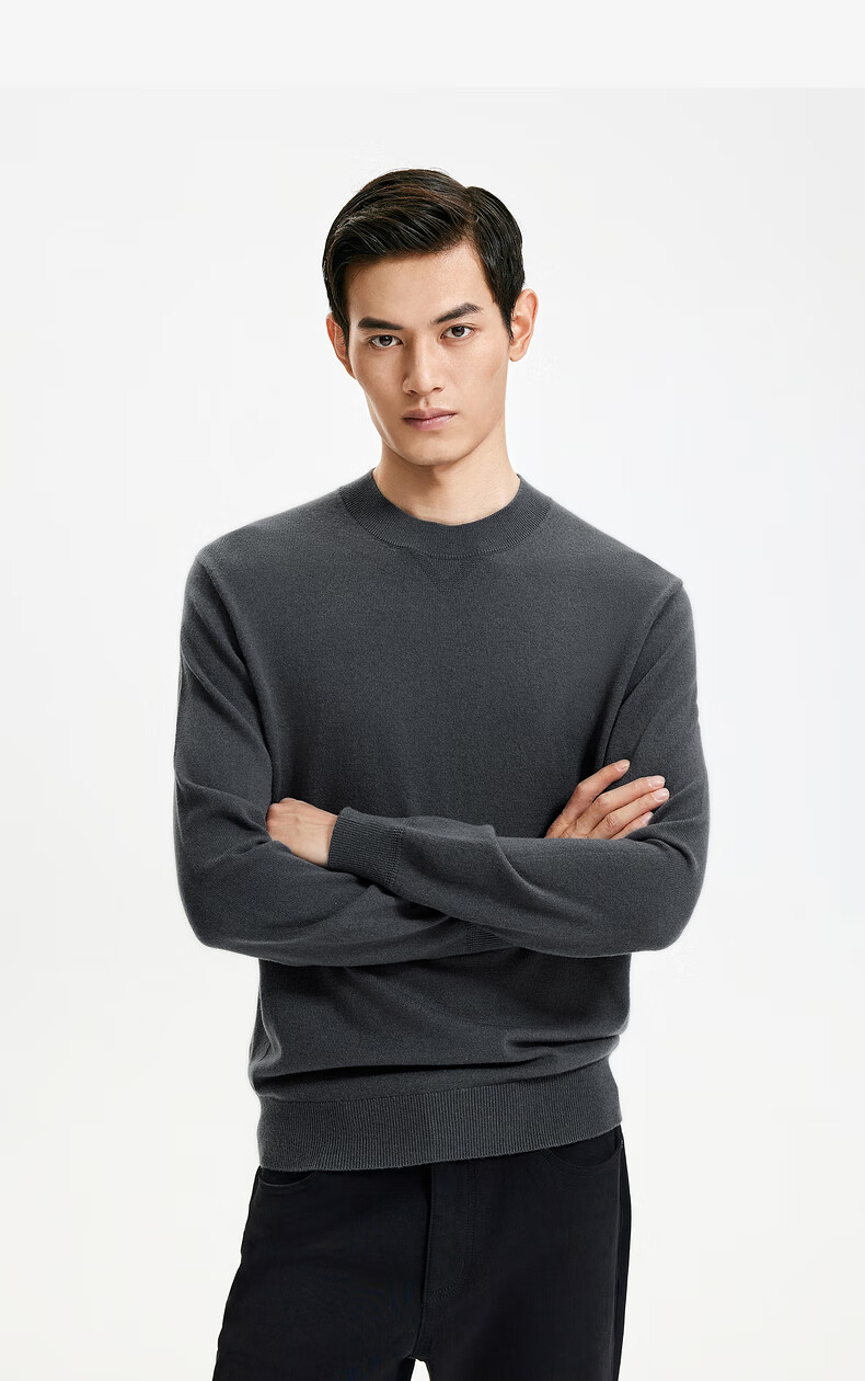 Goldlion Men's Simple Half-Zip Casual Knit Sweater with Cashmere/Wool, Fall/Winter 2025 3