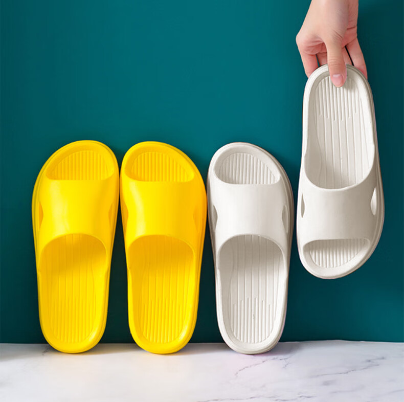 JOYTOUR Indoor And Outdoor Slippers, Disposable Slippers for Guests, Non-Slip Soft Sole Sandals, Shower Slippers, Yellow, Size 38-39 10