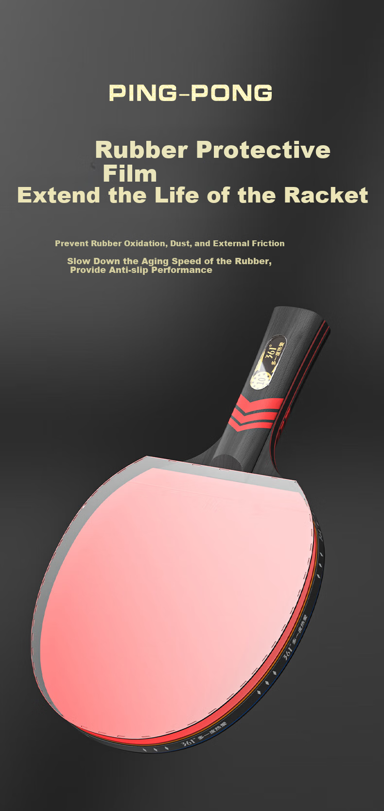 361° Table Tennis Racket, Straight Handle Or Penhold Grip, Professional Adult Competition Training, Double-Sided Reverse Rubber, Single Racket Set 11