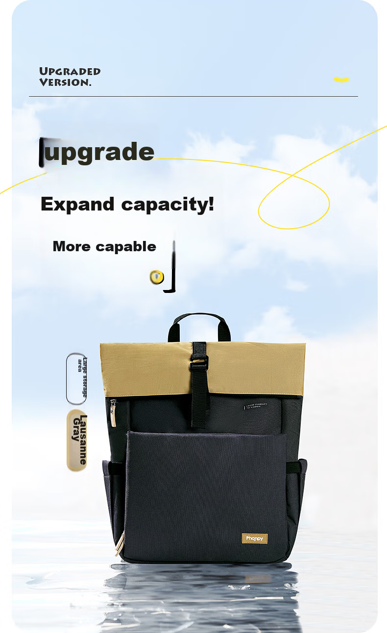 Xiaoyaxiang Milk Dad Bag, Large Capacity Backpack, Baby Outdoor Multifunctional Fashionable Handheld Mom Bag 3