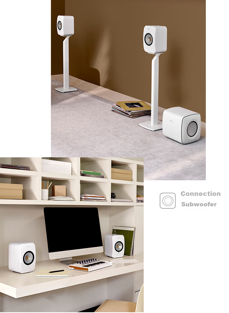KEF LSX II Soundwave Desktop Computer Speakers, Wireless HiFi 2.0 Stereo Bluetooth Active Speakers, High-Fidelity Living Room TV Speakers for Home Use, Gift with Subsidy 7