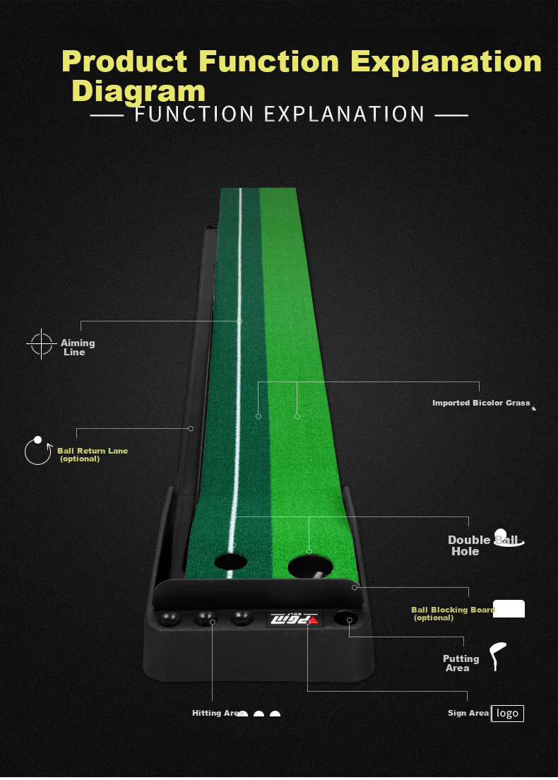 PGM Golf Putting Practice Device, Indoor Golf, Plastic Practice Device, Golf Accessories, Simulated Grass 5