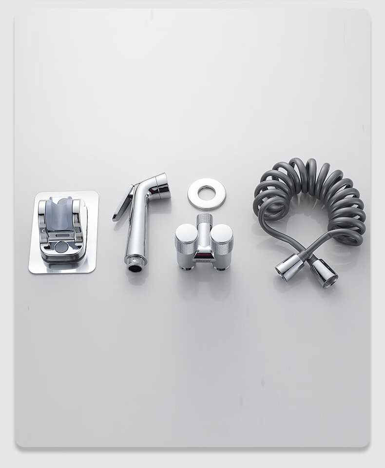 KEGOO Toilet Spray Gun Companion Angle Valve One-In Two-Out Set, Bathroom Pressure-Increasing Flush Spray Head Water Distributor Tee K5057 14