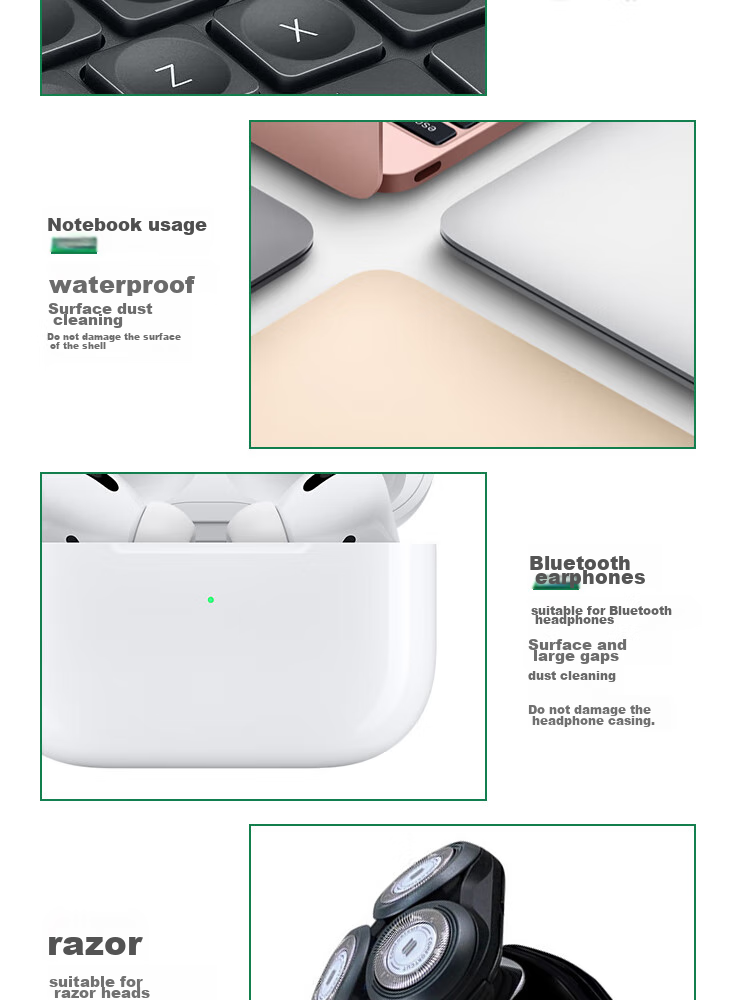ESCASE AirPods 3 Cleaning Tool Kit, Apple Phone Cleaning Kit, Keyboard Cleaning Set, Phone Charging Port Cleaner, Bluetooth Wireless Earphone Charging Case Cleaning Kit, 4-Piece Set ES-MCS 4