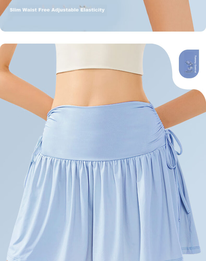 XUEXIMAN Anti-Exposure Sports Skirt for Women, Slimming Breathable Yoga Skirt for Running Training Yoga Tennis Shorts Skirt Summer 6